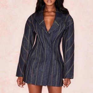 House of CB ETIENNE DENIM SCULPTED JACKET DRESS